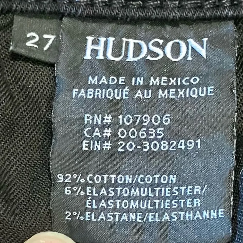 Hudson Jeans Nico Mid Rise Super Skinny Jeans in Faded Black Wash Women’s 27